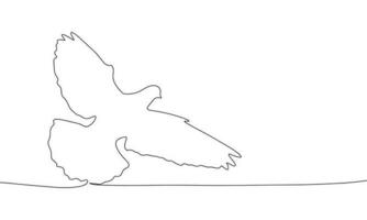 Continuous line art or One Line Drawing of dove bird picture vector illustration