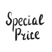 Text special price icon. Black monochrome illustration of label special price vector icon for web