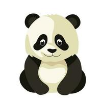 lindo panda sentado dibujos animados, ilustración vectorial vector