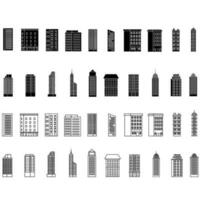 Skyscraper icon vector set. Building illustration sign collection. high-rise building symbol. architecture logo.