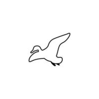 Duck icon vector. Bird illustration sign. Hunting symbol. Goose logo. vector