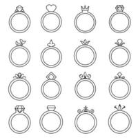 Ring icon vector set. Wedding illustration sign collection. Jewel symbol. Gem logo.