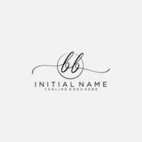 BB logo Initial handwriting or handwritten for identity. Logo with signature and hand drawn style. vector