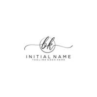 BK logo Initial handwriting or handwritten for identity. Logo with signature and hand drawn style. vector