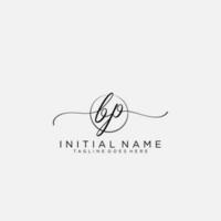 BP logo Initial handwriting or handwritten for identity. Logo with signature and hand drawn style. vector