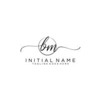 BM logo Initial handwriting or handwritten for identity. Logo with signature and hand drawn style. vector