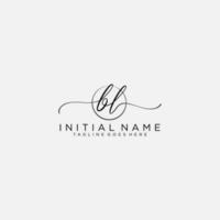 BL logo Initial handwriting or handwritten for identity. Logo with signature and hand drawn style. vector