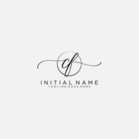 CF logo Initial handwriting or handwritten for identity. Logo with signature and hand drawn style. vector