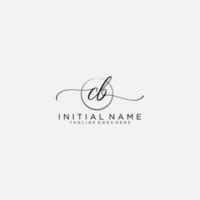 CB logo Initial handwriting or handwritten for identity. Logo with signature and hand drawn style. vector