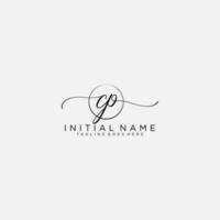 CP logo Initial handwriting or handwritten for identity. Logo with signature and hand drawn style. vector