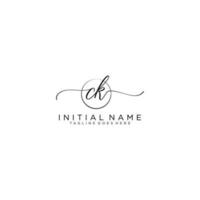 CK logo Initial handwriting or handwritten for identity. Logo with signature and hand drawn style. vector