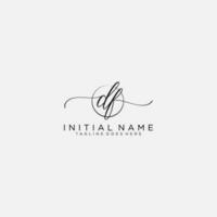 DF logo Initial handwriting or handwritten for identity. Logo with signature and hand drawn style. vector