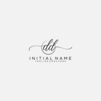 DD logo Initial handwriting or handwritten for identity. Logo with signature and hand drawn style. vector