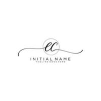 EC logo Initial handwriting or handwritten for identity. Logo with signature and hand drawn style. vector