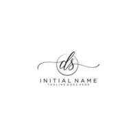 DS logo Initial handwriting or handwritten for identity. Logo with signature and hand drawn style. vector