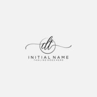 DT logo Initial handwriting or handwritten for identity. Logo with signature and hand drawn style. vector