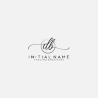 DB logo Initial handwriting or handwritten for identity. Logo with signature and hand drawn style. vector