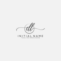 DL logo Initial handwriting or handwritten for identity. Logo with signature and hand drawn style. vector