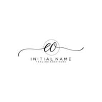 EO logo Initial handwriting or handwritten for identity. Logo with signature and hand drawn style. vector