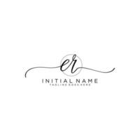 ER logo Initial handwriting or handwritten for identity. Logo with signature and hand drawn style. vector