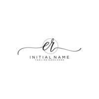 ER logo Initial handwriting or handwritten for identity. Logo with signature and hand drawn style. vector