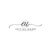 EU logo Initial handwriting or handwritten for identity. Logo with signature and hand drawn style. vector