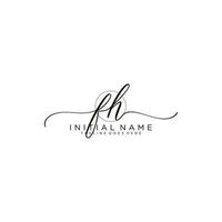 FH logo Initial handwriting or handwritten for identity. Logo with signature and hand drawn style. vector