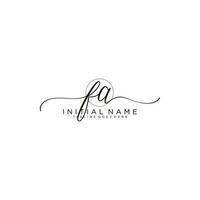 FA logo Initial handwriting or handwritten for identity. Logo with signature and hand drawn style. vector