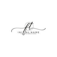 FT logo Initial handwriting or handwritten for identity. Logo with signature and hand drawn style. vector