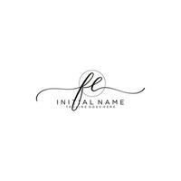 FE logo Initial handwriting or handwritten for identity. Logo with signature and hand drawn style. vector