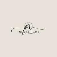 FX logo Initial handwriting or handwritten for identity. Logo with signature and hand drawn style. vector