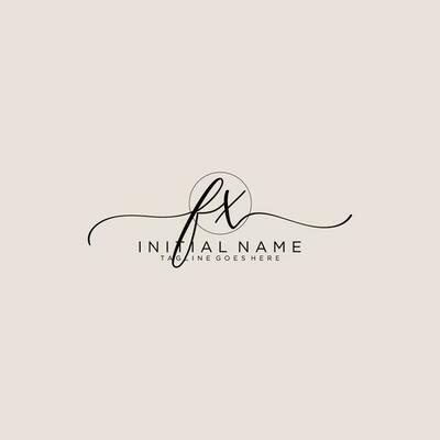 FX logo Initial handwriting or handwritten for identity. Logo with signature and hand drawn style.