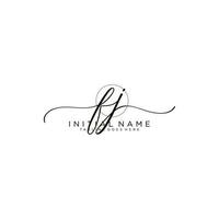 FJ logo Initial handwriting or handwritten for identity. Logo with signature and hand drawn style. vector