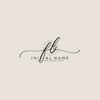 FB logo Initial handwriting or handwritten for identity. Logo with signature and hand drawn style. vector