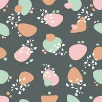 Seamless pattern with leaves on an abstract pastel background. Print for clothes, bed linen, tablecloths. Vector illustration