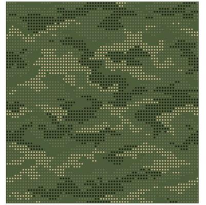 Dot Camo, Seamless camouflage pattern. Repeating digital dotted hexagonal camo military texture background. Abstract modern fabric textile ornament.