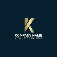 Gold and luxury letter k logo for free vector