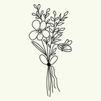 Beautiful realistic hand-drawn artistic floral vintage bouquet  composition decorative sketch vector