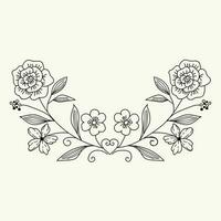 Beautiful realistic hand-drawn artistic floral vintage bouquet  composition decorative sketch vector