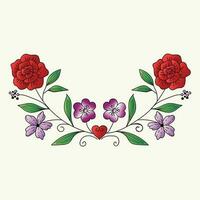 hermosa realista dibujado a mano artístico floral Clásico ramo de flores composición decorativo bosquejo vector