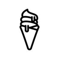 ice cream icon black white in line style. icons for logos, websites, apps, and more vector