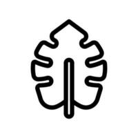 monstera black white icon in line style. icons for logos, websites, apps, and more vector