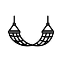 hammock black white icon in line style vector