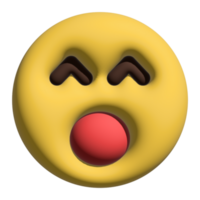 émoticône emoji 3d bâillement png