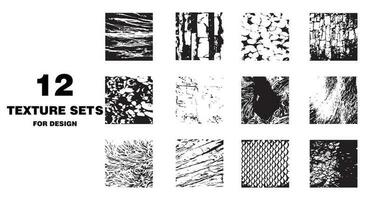 12 texture set for design graphic vector