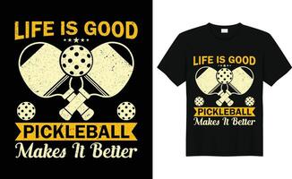 Vector pickleball tshirt design or pickleball poster design or pickleball illustration