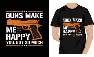 Vector guns Typography T-shirt Design. Famous Quotes T-shirt Design.