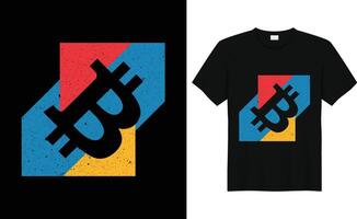 Best retro vintage bitcoin btc cryptocurrency tshirt design vector