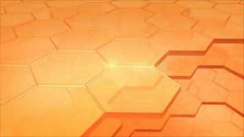 Orange hexagon abstract background, 3D rendering. photo