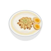 Delicious Bubur Ayam Or Chicken Porridge Vector Illustration Logo